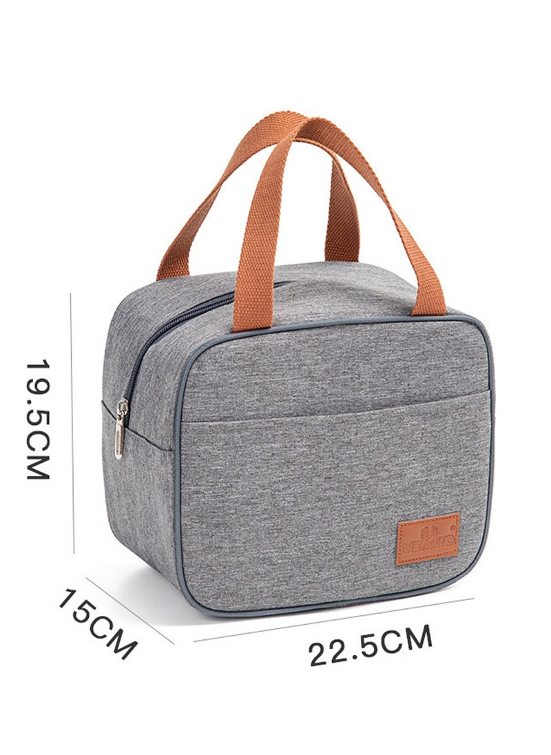 TYCOM Insulated Lunch Bag Lunch Box Large Cooler Tote Bag for Men Women and Children Double Deck Cooler for Office and Picnic B-8017-1 Grey.  - Image 2