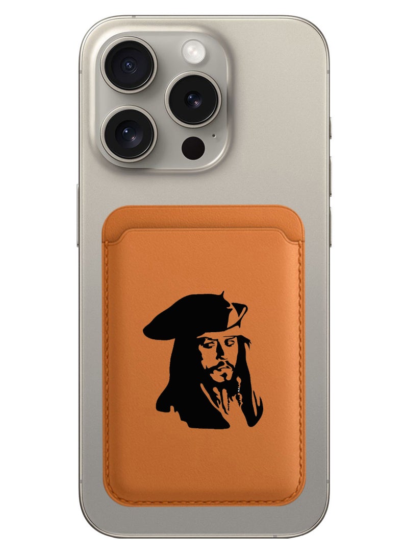 Theodor Magnetic Wallet, Compatible with MagSafe Wallet, for iPhone Wallet, for iPhone 16/15/14/13/12 Series, Not for iPhone 13/12 mini, 3 Card Holder, Vegan Leather, Brown - Jack Pirate - Image 1