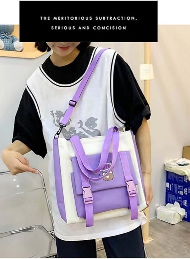 5pcs School Backpack Set, Lightweight Large Capacity School Travel Bags With Lovely Pendant For Teenager, 1 Backpacks, 1 Pencil Bag, 1 Messenger Bag And 1 Shoulder Bag, Back To School Backpack Bookbag  - Image 3