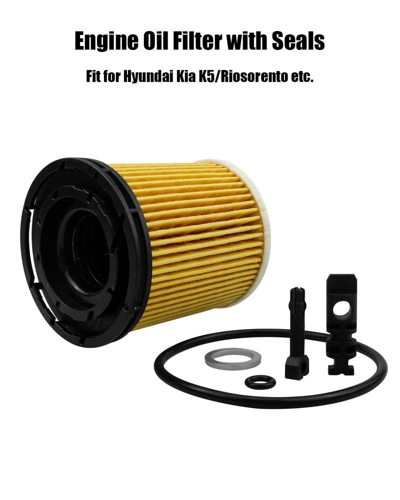 TADYAO 4Pcs Engine Oil Filter with Seals Fit for Hyundai Accent Elantra Kona Santa Sonata Venue Kia K5 Rio 2020-2022 Replace 26350-2M000 - Image 2