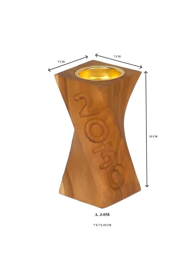 3-Size Braided Incense Burner (Hand Carved from Natural Teak Wood) - Image 2