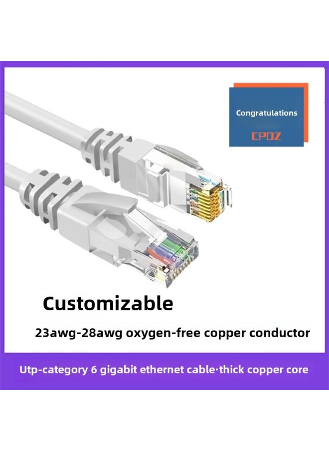 Generic - Super Category 6 Network Cable Category 6 Unshielded Network Jumper Household Gigabit Finished RJ-45 Network Cable Router Network Cable-Color:Six Types Of Gray Conventional-Line Length:1.5 M - Image 1