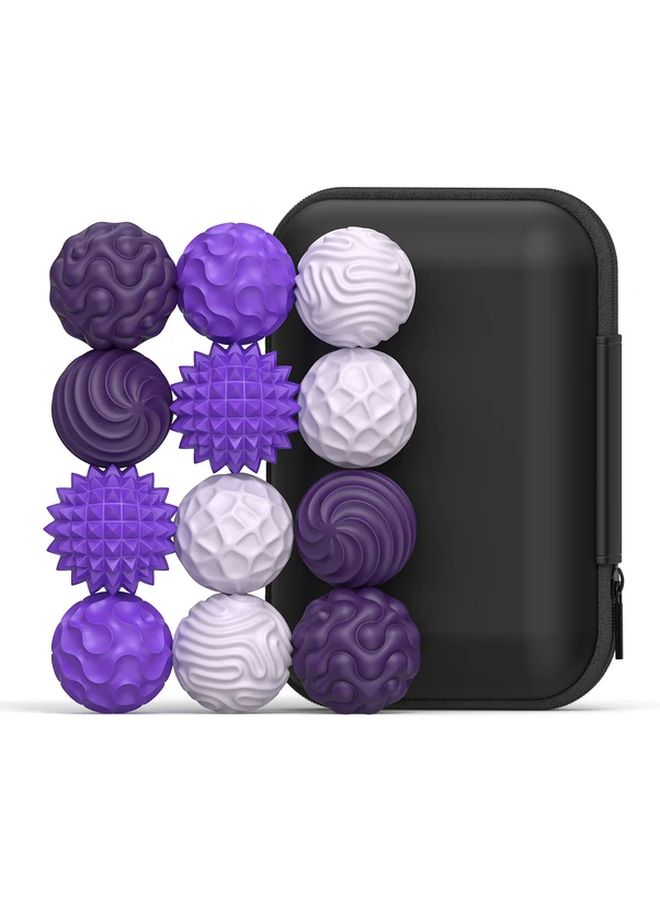 Black 12pcs Magnetic Silicone Fidget Balls Textured Relax Hand Exercise Toys Quiet Sensory Desk Gift For Adults Teens Office Travel - Image 1