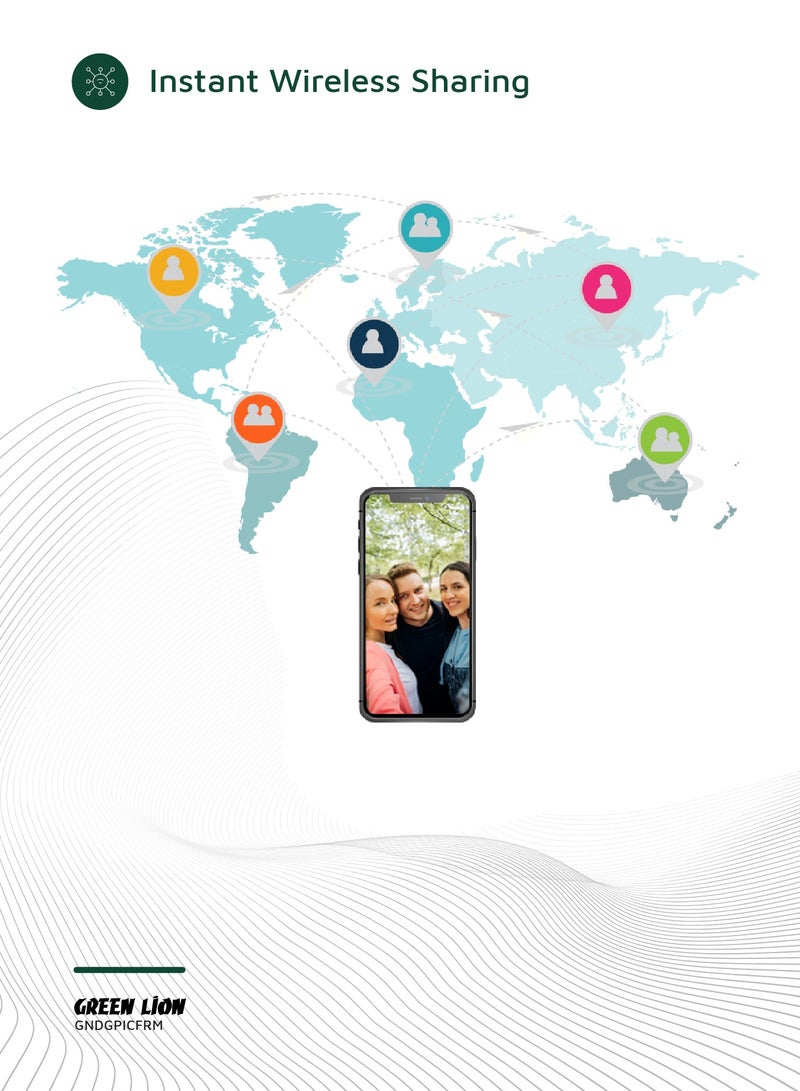 جرين ليون إطار صورة رقمي بشاشة تعمل باللمس 10.1 بوصة / تشغيل الصور والفيديو / JPG/PNG/HEIC/MP4/3GP/MOV / مشاركة لاسلكية فورية / مع مكبر صوت وصوت عالي الجودة / نقل الصور عبر USB - خشبي - Image 5