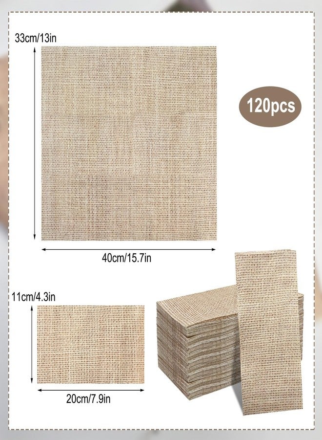 CODOHI 60 Pcs Burlap Printed Napkins, Guest Towels Disposable Bathroom Hand Towels Paper Guest Napkins for Bathroom Kitchen Wedding Camping Cocktail Party 4.3 x 7.9 Inch - Image 2