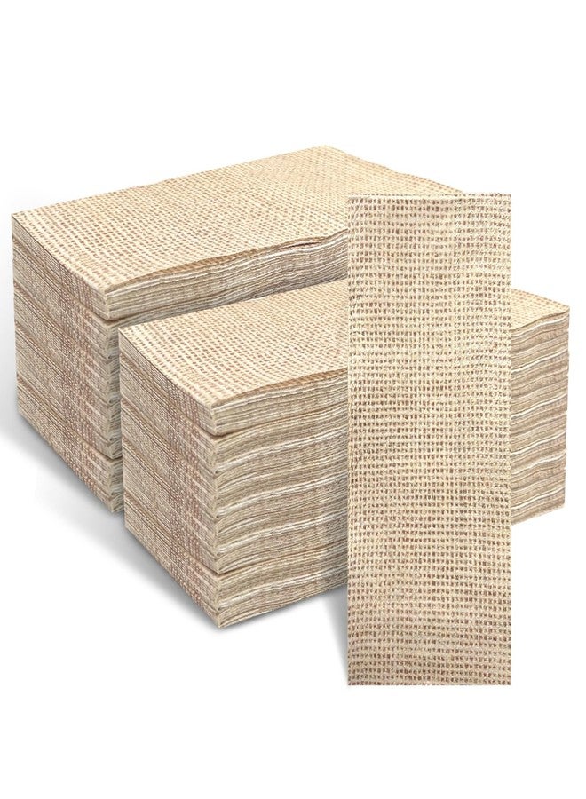 CODOHI 60 Pcs Burlap Printed Napkins, Guest Towels Disposable Bathroom Hand Towels Paper Guest Napkins for Bathroom Kitchen Wedding Camping Cocktail Party 4.3 x 7.9 Inch - Image 1