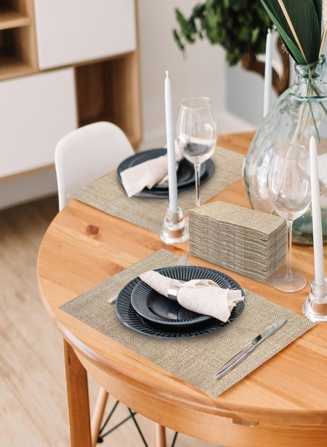 CODOHI 60 Pcs Burlap Printed Napkins, Guest Towels Disposable Bathroom Hand Towels Paper Guest Napkins for Bathroom Kitchen Wedding Camping Cocktail Party 4.3 x 7.9 Inch - Image 4