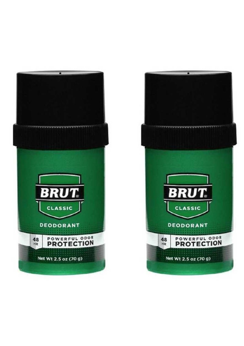 BRUT مزيل عرق بروت 2.25 أونصة دائري صلب كلاسيكي (66 مل) (عبوتين)