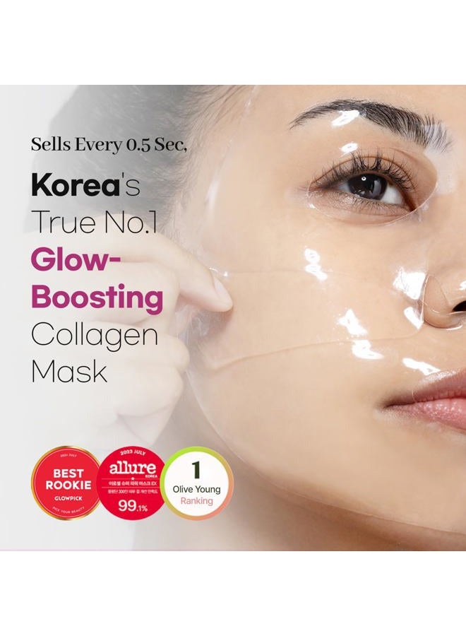 AROCELL OFFICIAL AROCELL Super Collagen Mask 8 Facial Sheet 5,000,000ppb Overnight Dual Matrix Hydrogel Masks with Low Molecular Weight Collagen for Elasticity Hydrating Anti-Aging Cooling Korean Skincare, 43g x 8ea - Image 2