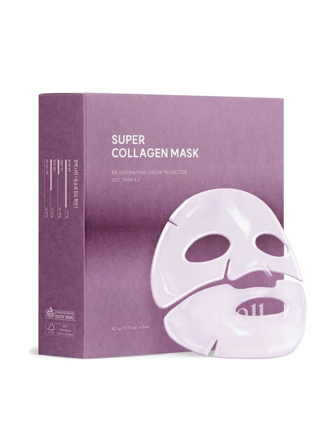 AROCELL OFFICIAL AROCELL Super Collagen Mask 8 Facial Sheet 5,000,000ppb Overnight Dual Matrix Hydrogel Masks with Low Molecular Weight Collagen for Elasticity Hydrating Anti-Aging Cooling Korean Skincare, 43g x 8ea - Image 1