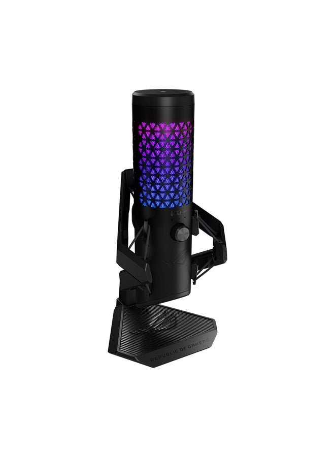 ASUS ROG Carnyx USB Gaming Microphone 25mm Condenser Capsule, 192kHz/24-bit, Cardioid, high-Pass Filter, Built-in pop Filter, Metal Shock Mount, one-Touch Mute, USB, Aura Sync RGB - Image 3