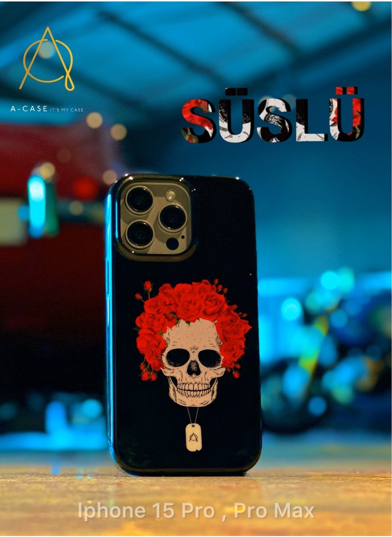 A-CASE - A-Case It's My Case Suslu Series Full Protection Case for iPhone 15 Pro Max, Slim Lightweight TPU Shockproof Cover, Precise Fit, Stylish Gift Packaging, Designed in Turkey – Skeleton - Image 1
