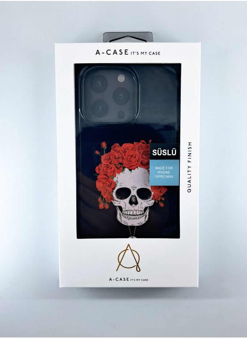 A-CASE - A-Case It's My Case Suslu Series Full Protection Case for iPhone 15 Pro Max, Slim Lightweight TPU Shockproof Cover, Precise Fit, Stylish Gift Packaging, Designed in Turkey – Skeleton - Image 1