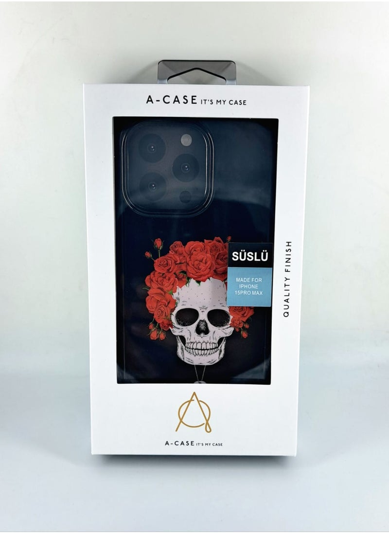 A-CASE - A-Case It's My Case Suslu Series Full Protection Case for iPhone 15 Pro Max, Slim Lightweight TPU Shockproof Cover, Precise Fit, Stylish Gift Packaging, Designed in Turkey – Skeleton - Image 1
