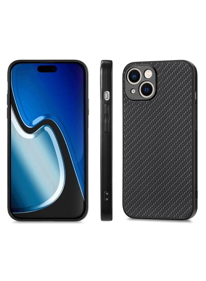 إيروريكس جراب خلفي من الجلد بنسيج ألياف الكربون لهاتف iPhone 15 - Image 2