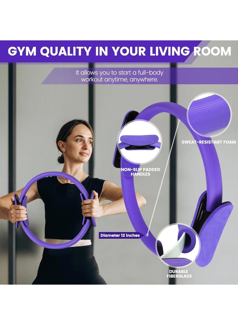 Generic Pilates Ring Essentials Kit for Women, HomeWorkout Equipment Set with 9.8" Ball,Resistance Bands, Magic Circle, Accessories Pilates Set for Beginners, Toning, Fitness Giftldea  - Image 2