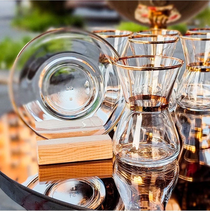 Elit Home Special Design Real Gilded Gold 12 Piece Swan Tea Set