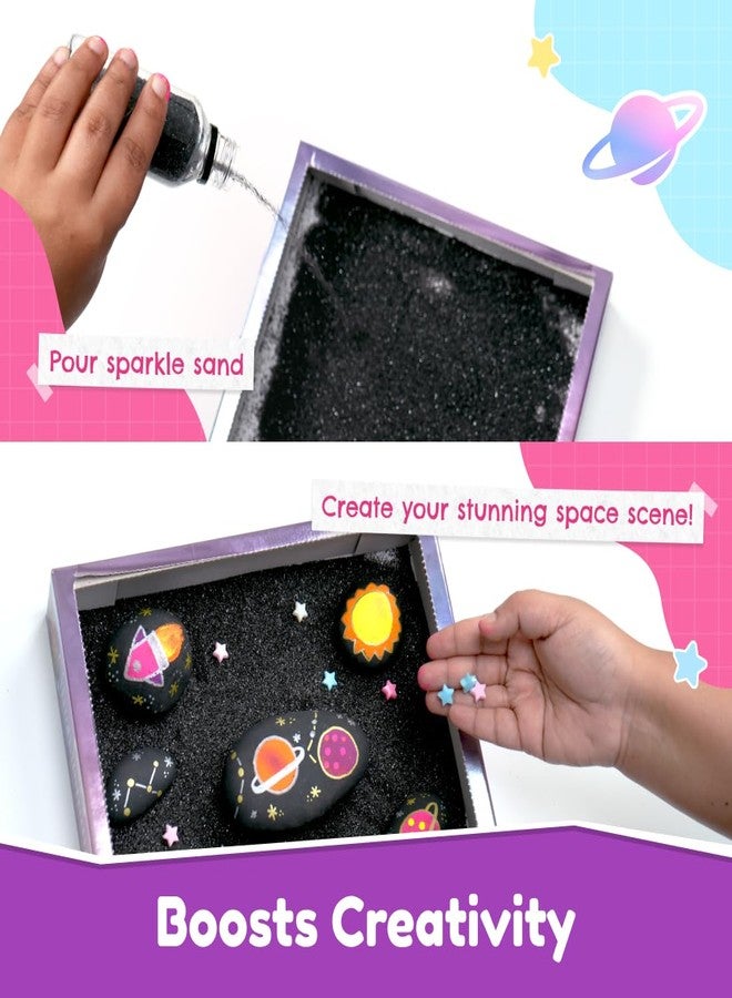 Bloomingo Soar into Space Rock Painting Kit for Kids - Creative Painting Craft Gift for Boys & Girls | Non-Toxic Paints & Safe Accessories | Sparks Imagination, Creativity & Learning | Ages 4+ - Image 5