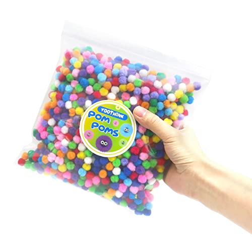 YooThink 1500 Pieces Pompoms for Crafts,Small Size 1CM Small pom poms for Crafts,Pompoms for DIY Creative Crafts Decorations - Image 3