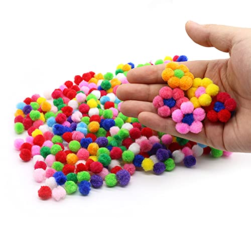 YooThink 1500 Pieces Pompoms for Crafts,Small Size 1CM Small pom poms for Crafts,Pompoms for DIY Creative Crafts Decorations - Image 2