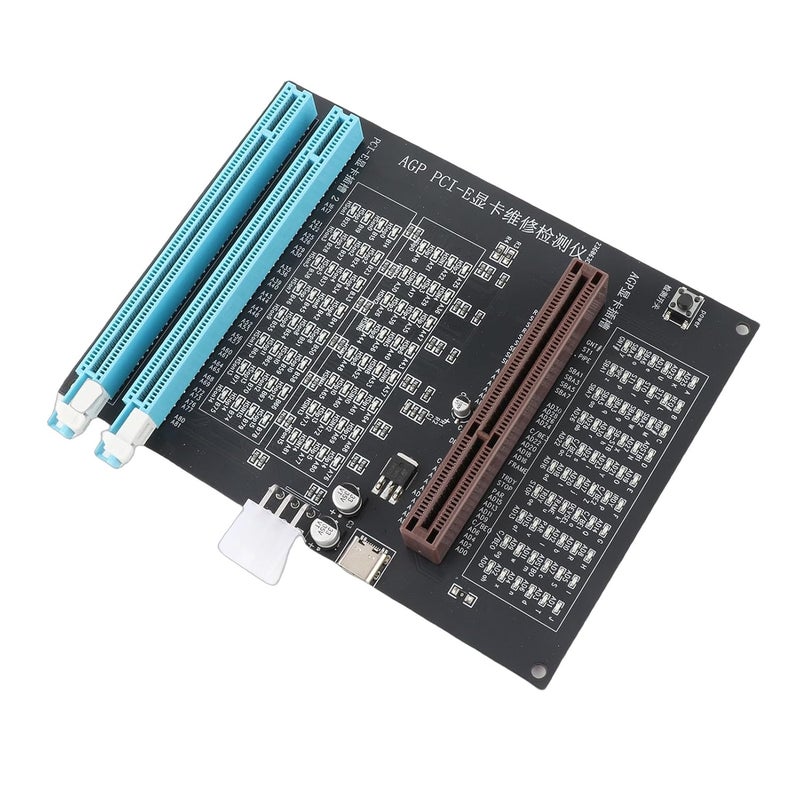 Graphics Card Tester with Light, AGP PCI E Dual Purpose Display Video Graphics Card Tester, Diagnostic Tool for Computer Graphics Cards, Accurate Fault Localization with Indicator - Image 1