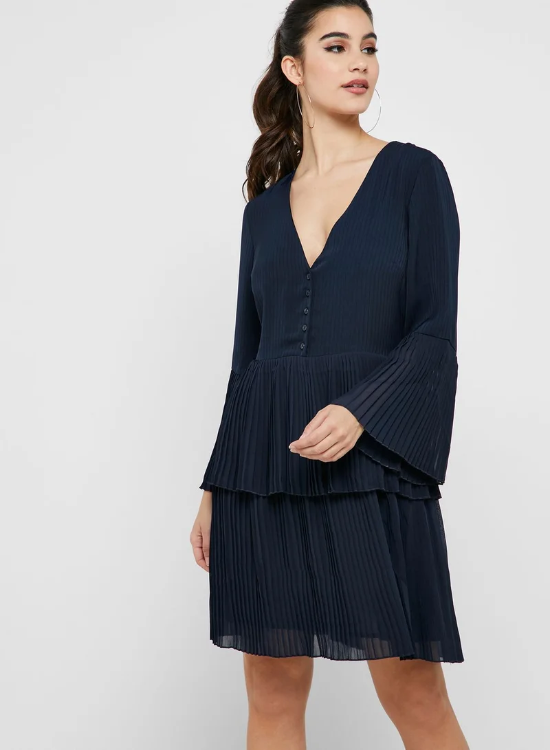 YAS Pleaed Tiered Dress