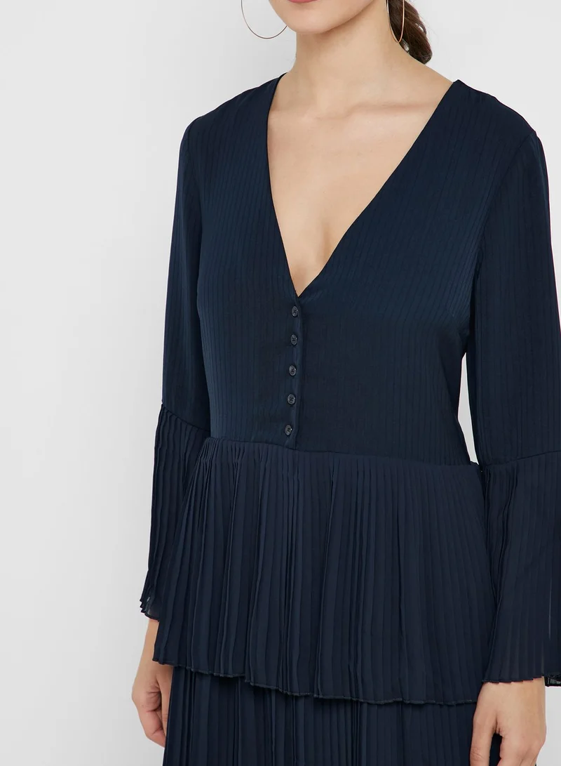 YAS Pleaed Tiered Dress
