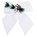 allgala allgala Christmas Decorative Velvet Bows for Wreath Garland Christmas Tree-2 Pack-10 in (20x25cm)-White-XBW92201  - Image 2
