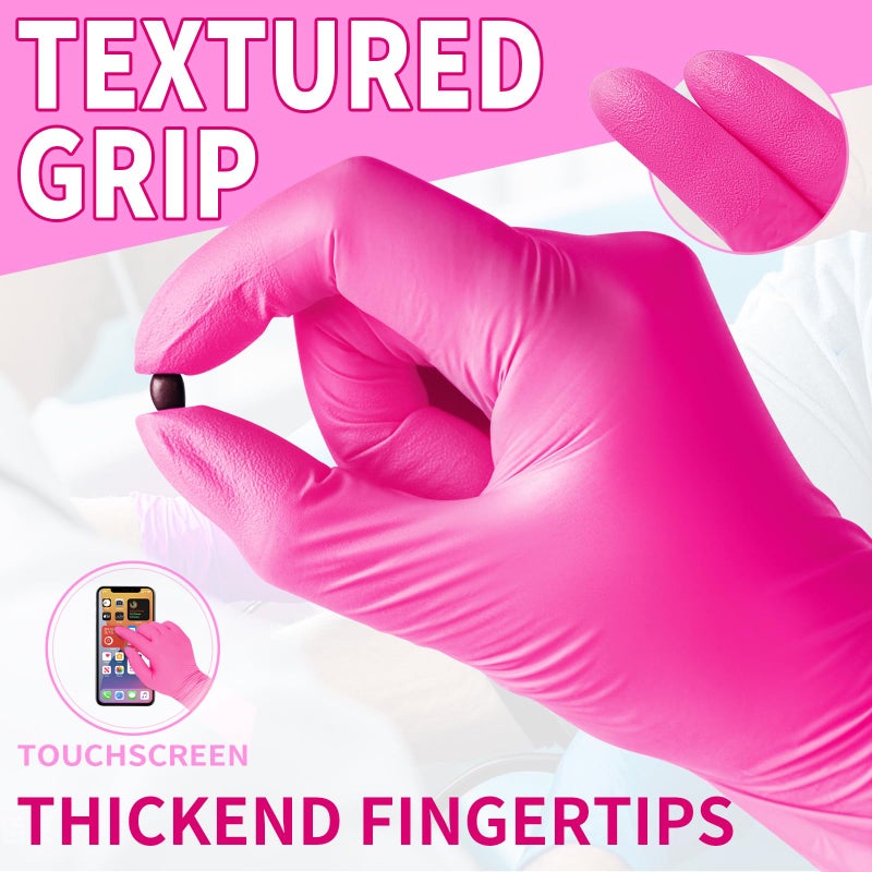 FINITEX Nitrile Disposable Latex-Free Gloves - 3.5mil 100PCS/Box 9inch Long Powder-Free Guantes de Nitrilo Cleaning Medical Exam Food Cooking Glove (100, Large) - Image 5