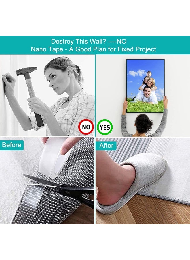 MOMENT Double-Sided Tape (3Meter) Mounting Tape, Multipurpose Removable Adhesive Foam Tape, Transparent Tape For Paste Items, Household  - Image 3