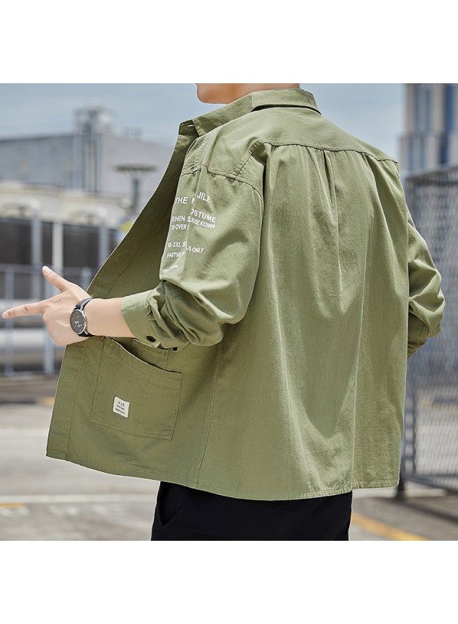 Work Shirts And Jackets For Men In Spring And Autum Construction Sites, Wear-resistant, Dirt-resistant, Sun-proof Work Clothes, Casual Textured Shirts