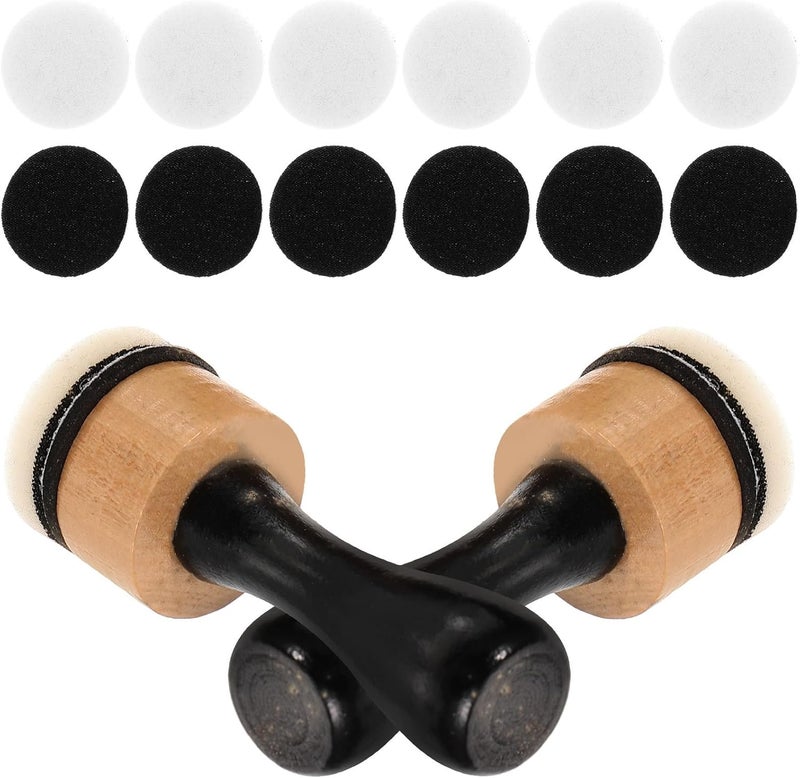 Mini Round Ink Blending Tool Set with 14 Replacement Foam Pads and 2 Handles, Distress Ink Blending Sponge for Card Making and Scrapbooking Art Supplies - Image 1