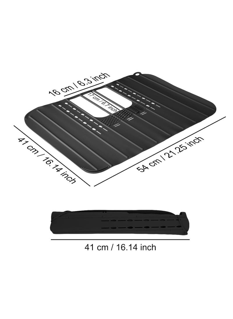 Ranphykx - Sink Foldable Cover for Counter Space - Makeup Brush Cleaning Mat - Bathroom Makeup Tools Organizer Space Saver Bathroom Sink Silicone Cover - Image 1
