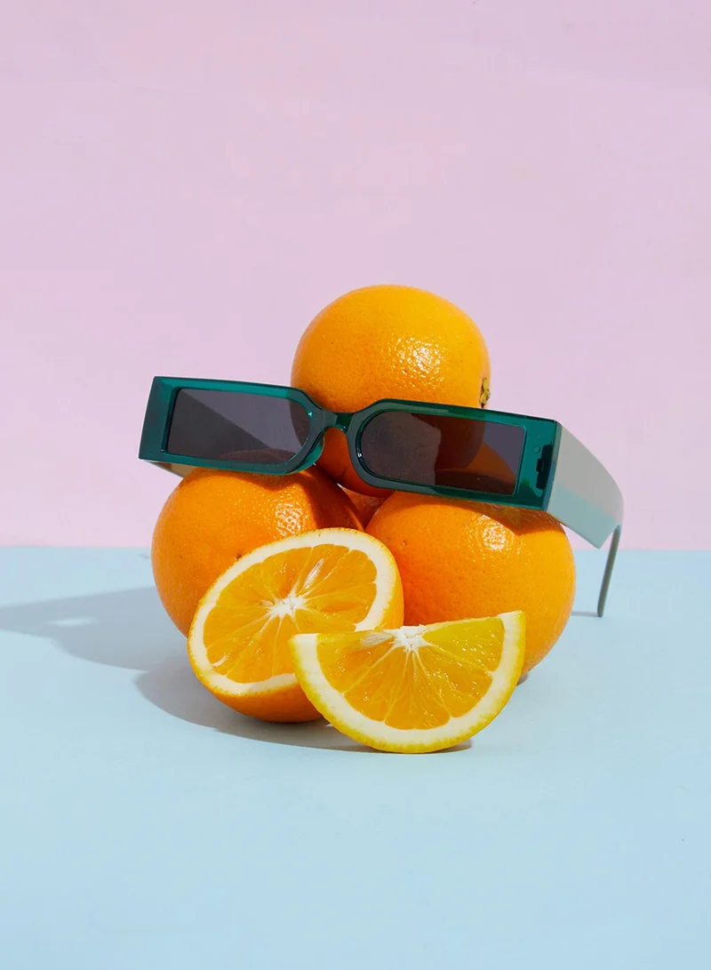 صوص هاوت نظارة شمسية مستطيلة خضراء