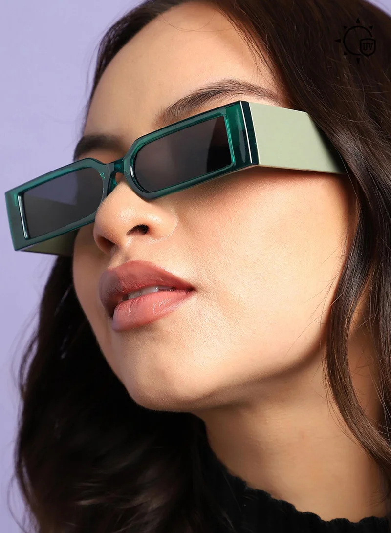 صوص هاوت نظارة شمسية مستطيلة خضراء