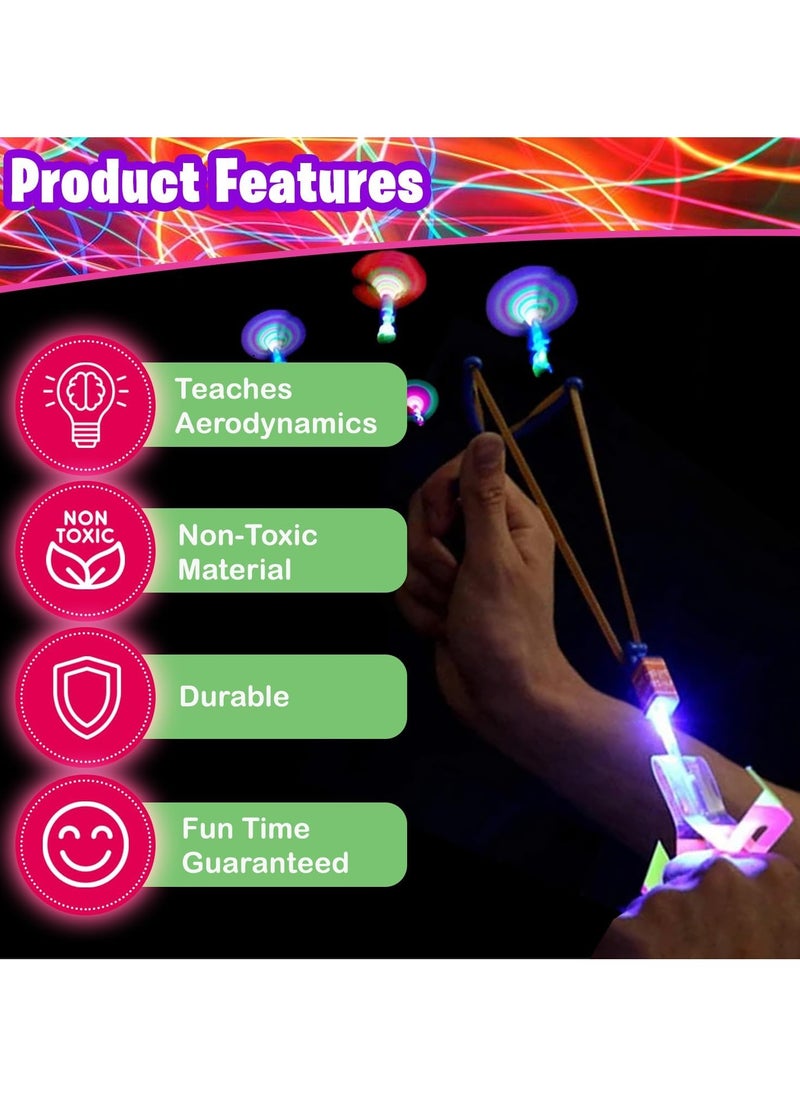 Home Smart Smart Slingshot Flying Copters Toy For Kids 12 Pcs Assorted Color Led Toy For Outdoor Activity  - Image 2