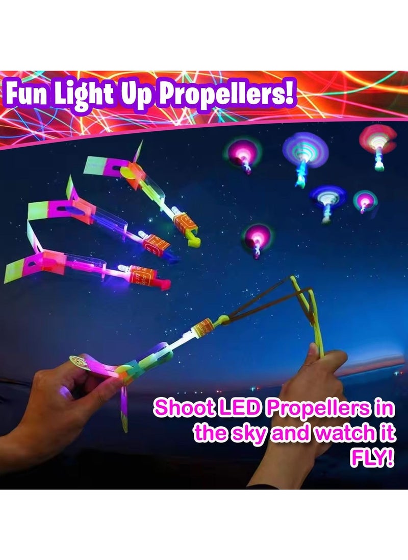 Home Smart Smart Slingshot Flying Copters Toy For Kids 12 Pcs Assorted Color Led Toy For Outdoor Activity  - Image 4
