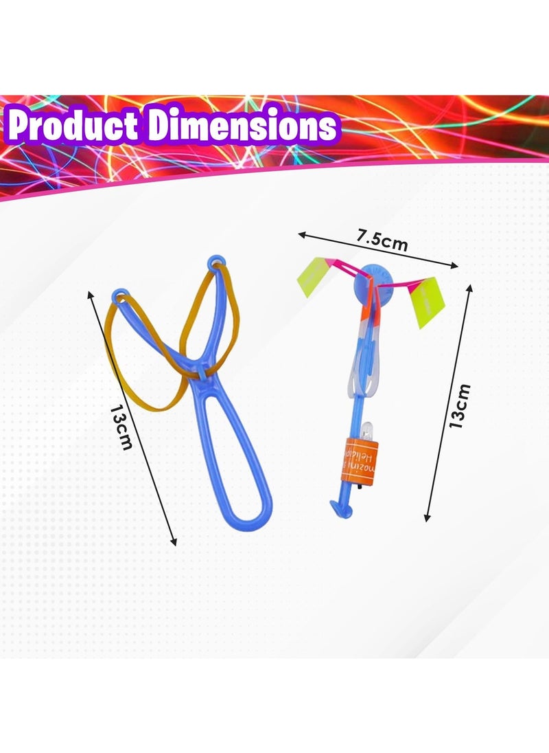 Home Smart Smart Slingshot Flying Copters Toy For Kids 12 Pcs Assorted Color Led Toy For Outdoor Activity  - Image 3