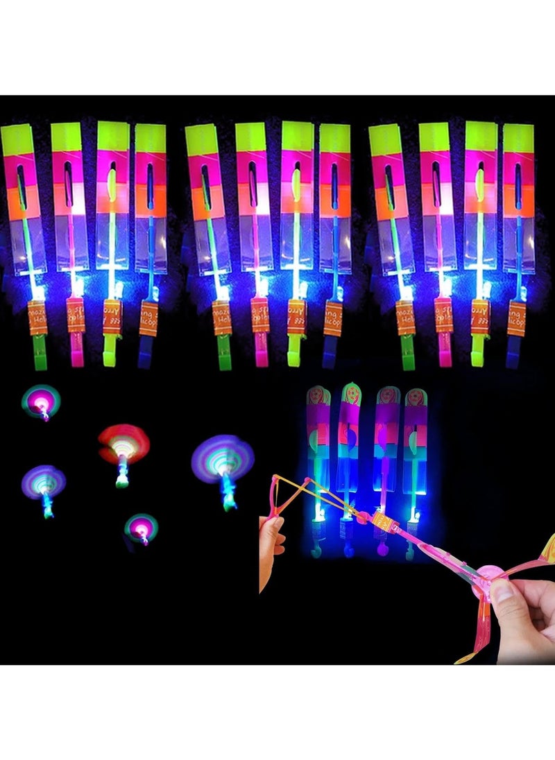 Home Smart Smart Slingshot Flying Copters Toy For Kids 12 Pcs Assorted Color Led Toy For Outdoor Activity  - Image 1