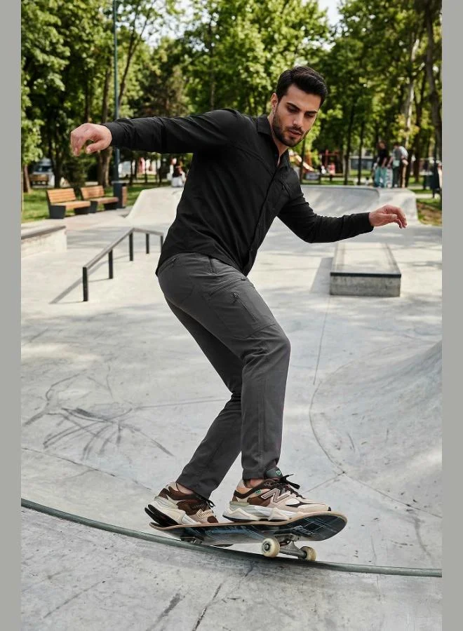 بوراتي Buratti Regular Fit Cargo Pocket Elastic Waist Trekking and Courier Trousers Men's PANTS 693710