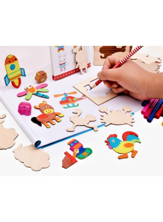 Drawing instruction box with 52 wooden cards +sketchbook + 12 color pencils +pencil - Image 3