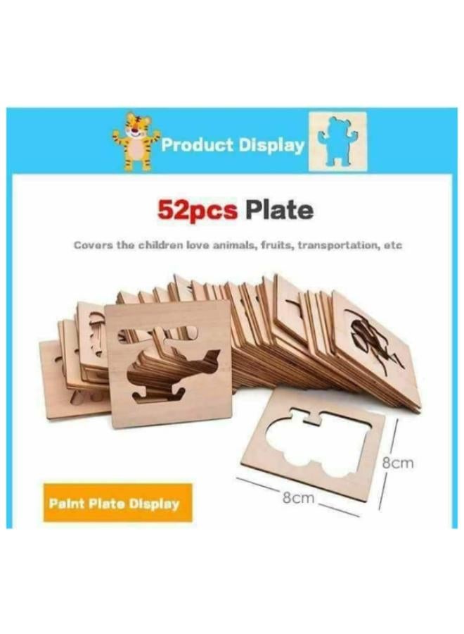 Drawing instruction box with 52 wooden cards +sketchbook + 12 color pencils +pencil - Image 4