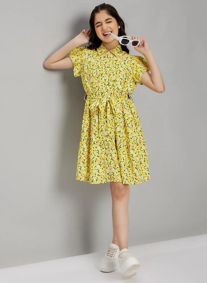 ستايلو بج Floral Belted Dress