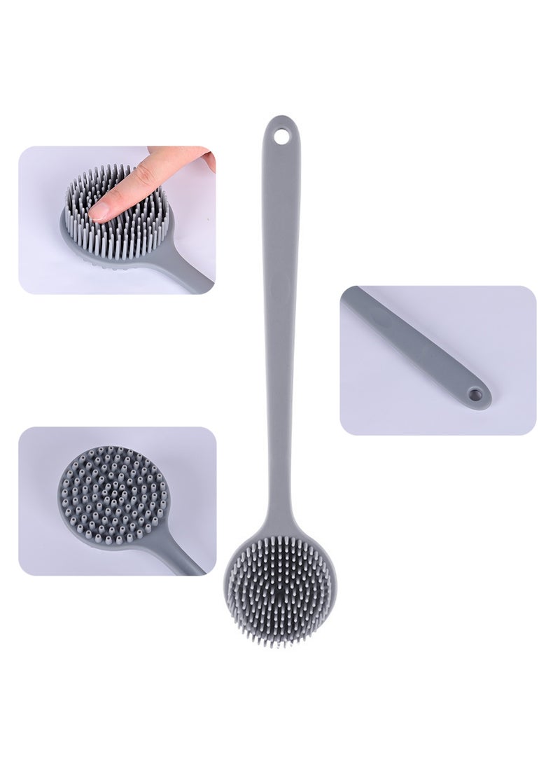 Handheld Long Handled Silicone Bath Brush Double Sided - Image 4