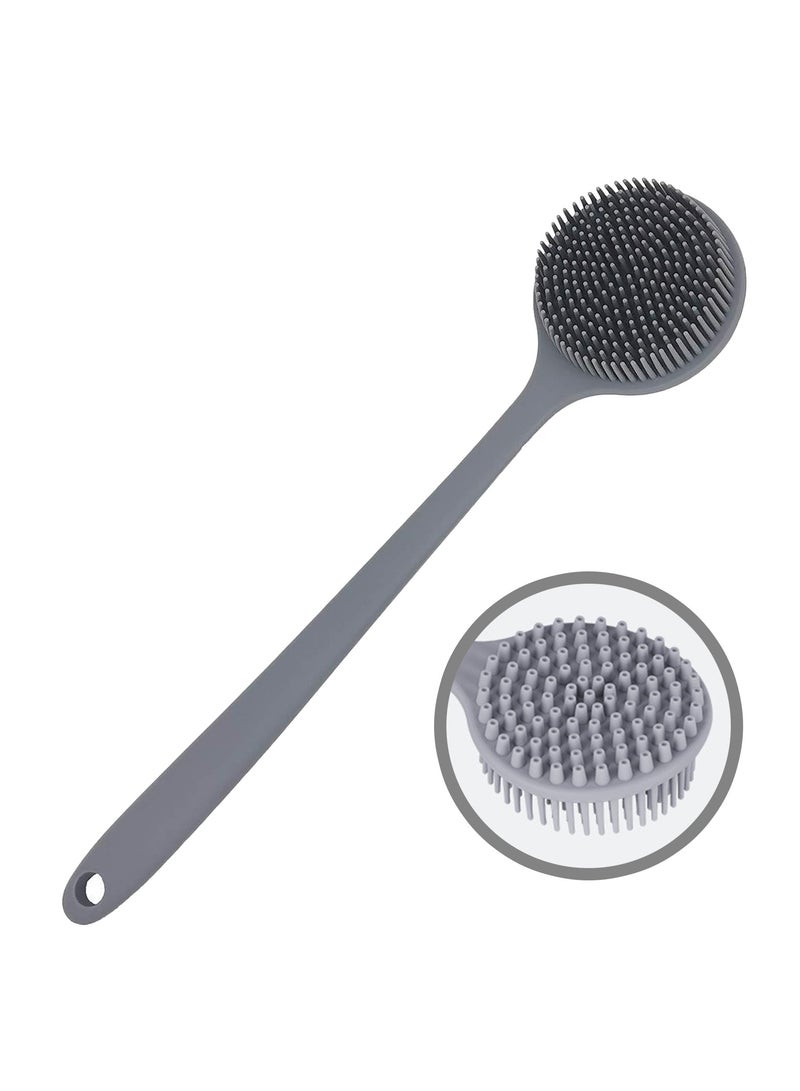 Handheld Long Handled Silicone Bath Brush Double Sided - Image 1
