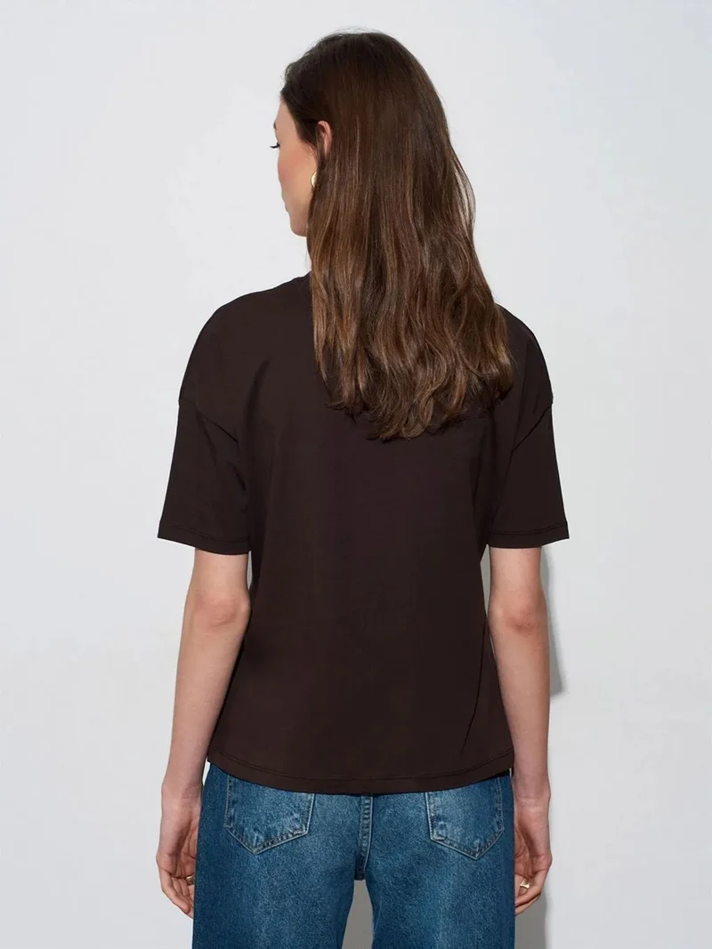ديلفين DILVIN Women's Cotton Crew Neck T-Shirt