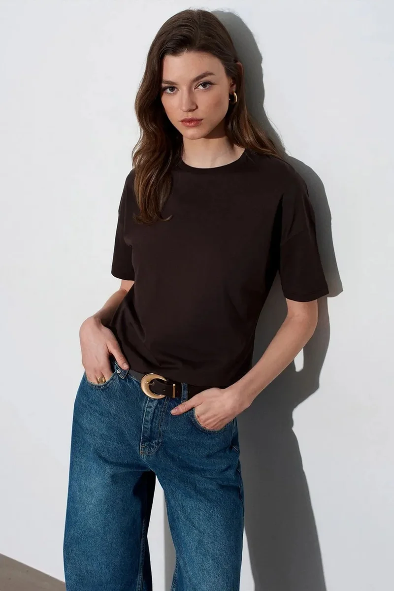 DILVIN Women's Cotton Crew Neck T-Shirt