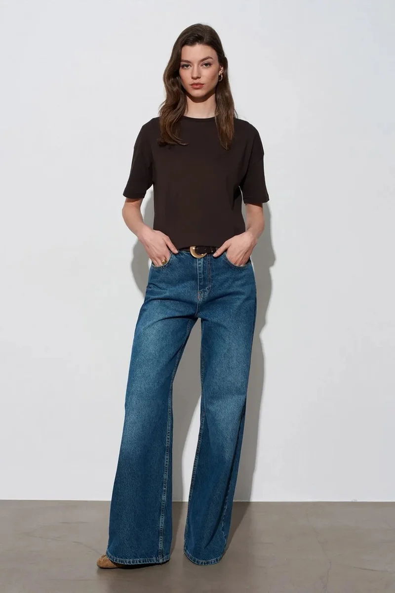Dilvin Coffee Brown DILVIN Women's Cotton Crew Neck T-Shirt for Women | Best Price UAE