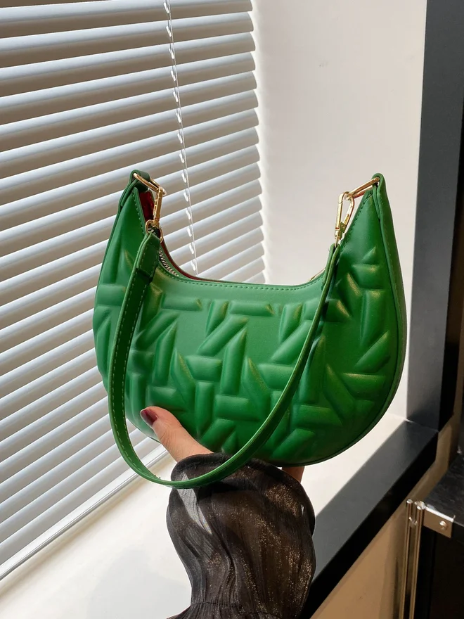 Neon Green Quilted Shoulder Bag