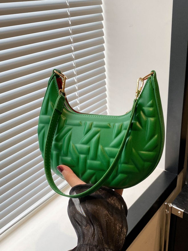 Styli Neon Green Quilted Shoulder Bag - Image 1